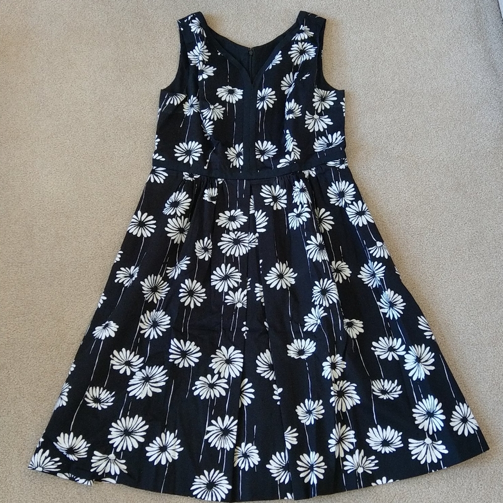 Black and white flora dress